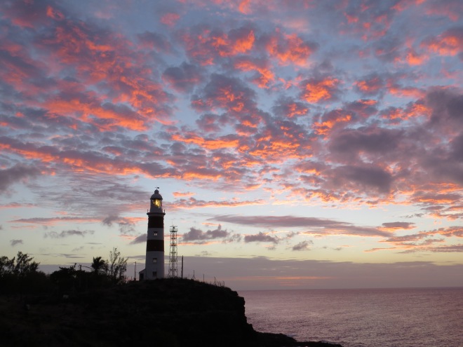albion lighthouse sunset